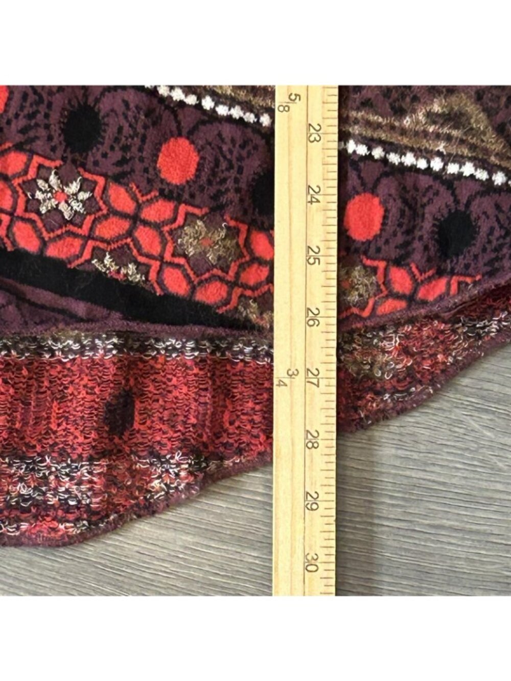 Free People Sweater Womens M Wool Alpaca Blend Embroidered Sequin Boho Hippie - Picture 15 of 15